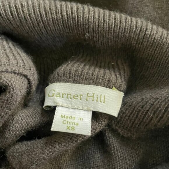 Garnet Hill Oversized Cashmere/Wool Turtleneck Sweater Brown XS - Picture 6 of 11